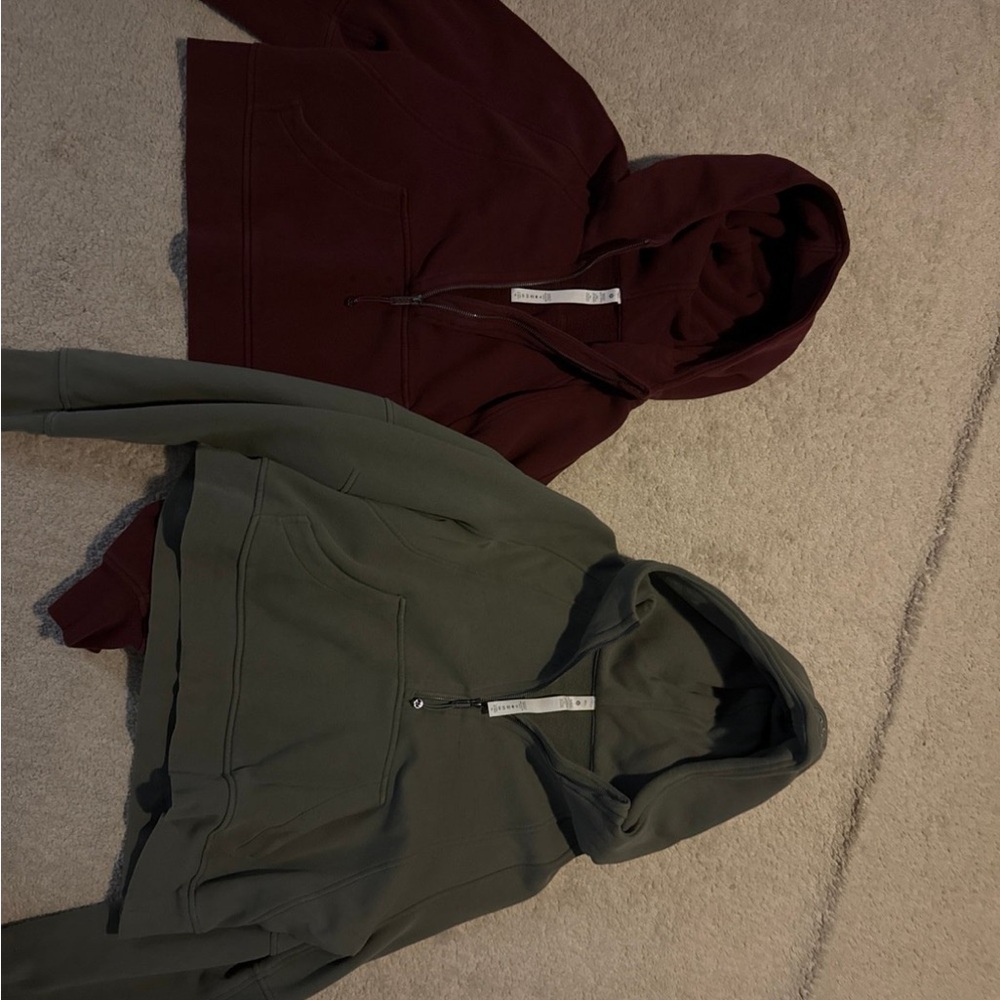 Burgundy and Olive Hoodies